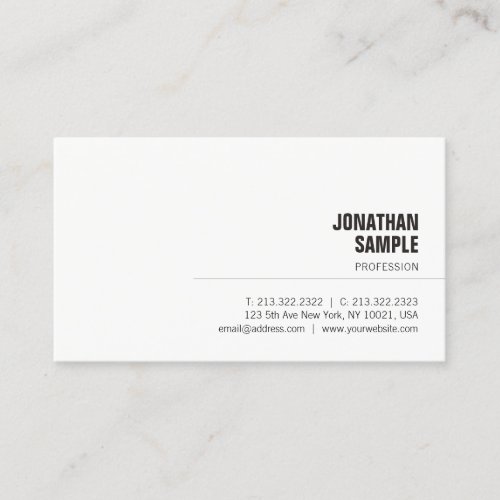 Stylish Sleek Modern Graphic Professional Plain Business Card