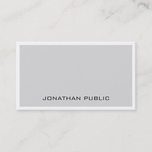 Stylish Smart Design Grey White Elegant Minimalist Business Card