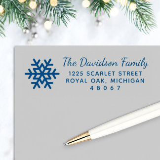 Stylish Snowflake Holiday Return Address Self-inking Stamp