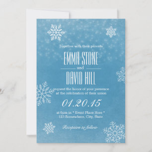 Stylish Snowflakes Winter Wedding Invitations