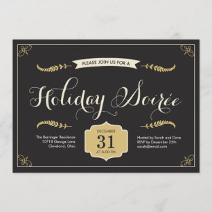 Stylish Soiree Holiday Party Invitation