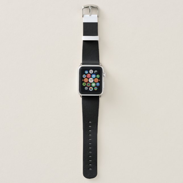 Stylish Solid Black Band for 42mm Apple Watch (Front)