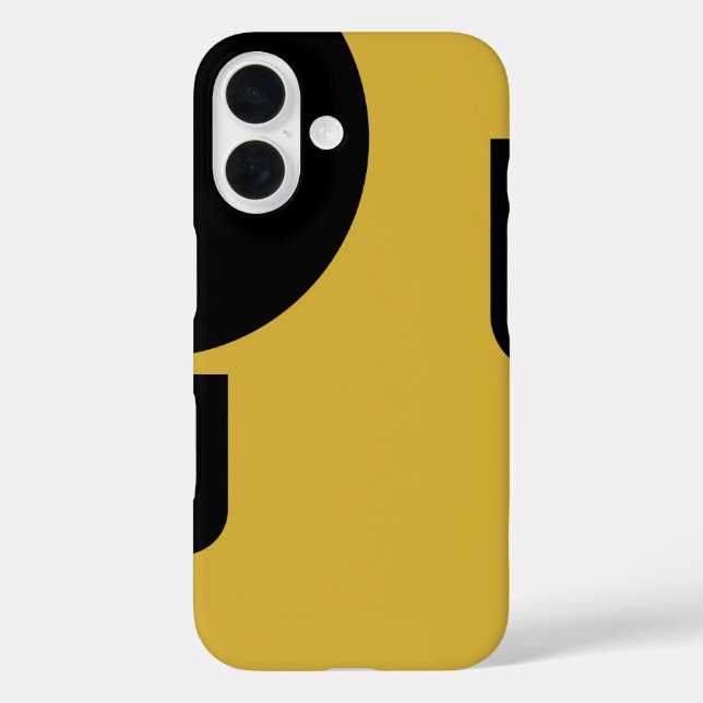 Stylish Solid Black Shaped on Metallic Gold Case-Mate iPhone Case (Back)