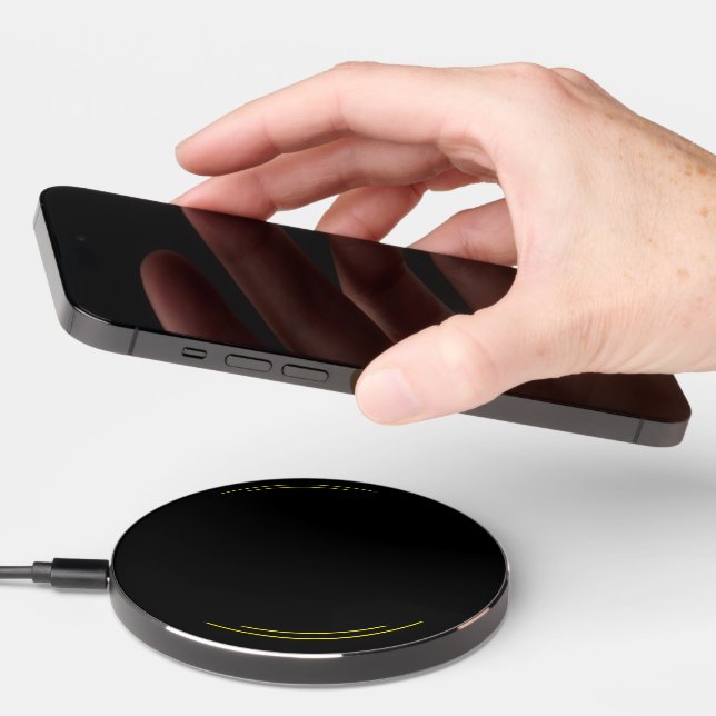 Stylish Solid Black Wireless Charging Pad (Hand)