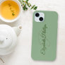 Stylish Solid Green Initial Letter Monogram Case-Mate iPhone 14 Pro Max Case
