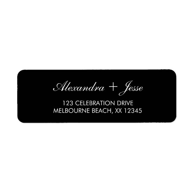 Stylish Sophisticated Black Return Address Label (Front)