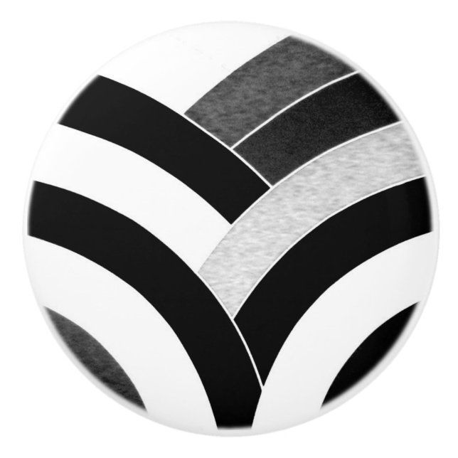 stylish sophisticated modern chevrons ceramic knob (Front)