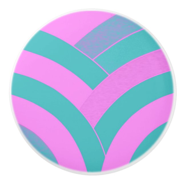 stylish sophisticated modern chevrons ceramic knob (Front)