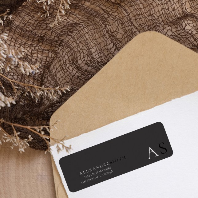 Stylish & Sophisticated Monochrome Return Address  Label (Creator Uploaded)