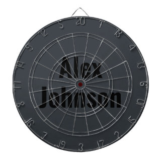 Stylish & Sophisticated Onyx Black Monogram Dart Board