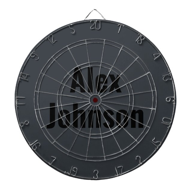 Stylish & Sophisticated Onyx Black Monogram Dart Board (Front)