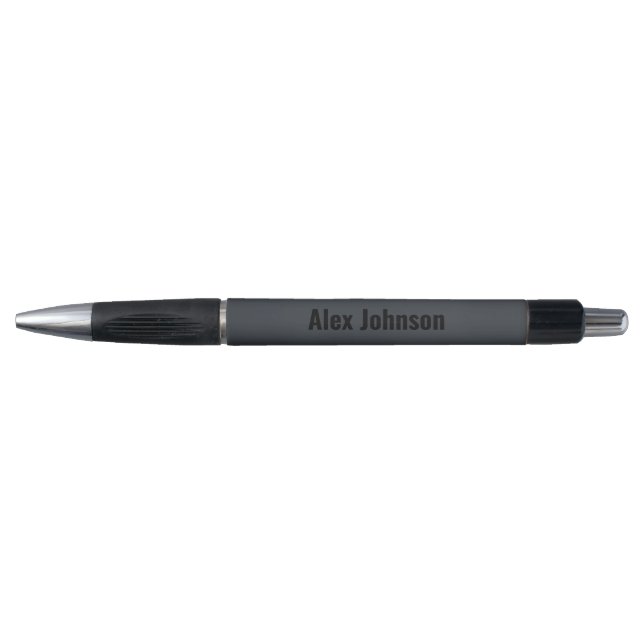 Stylish & Sophisticated Onyx Black Monogram Pen (Front)