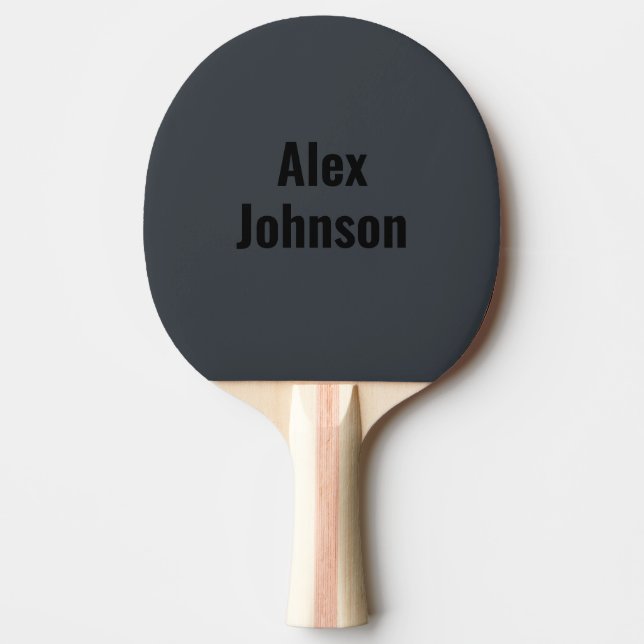 Stylish & Sophisticated Onyx Black Monogram Ping Pong Paddle (Front)