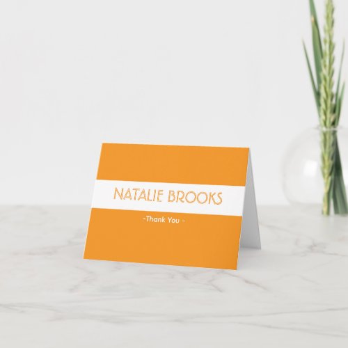 Stylish Sophisticated Orange Thank You Card