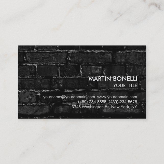 Stylish Sophisticated Wall Brick Business Card (Front)