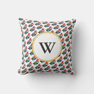 Stylish SOUTH AFRICA Blessed Nation Monogram Throw Pillow