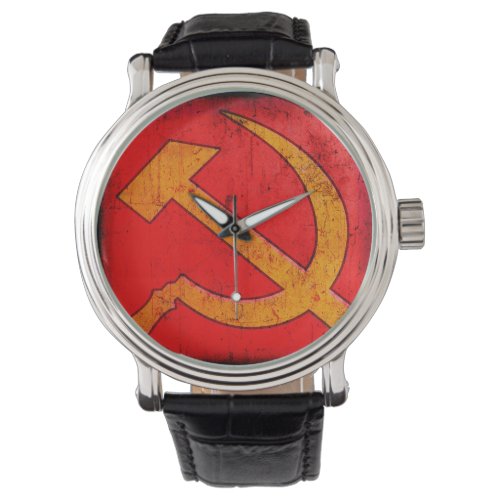 Stylish Soviet Hammer and Sickle Big_Faced Watch