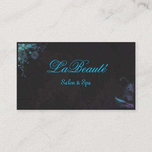 Customizable Stylish Spa Floral Blue Turquoise Business Card