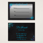 Stylish Spa Floral Blue Turquoise Gift Card (Front & Back)