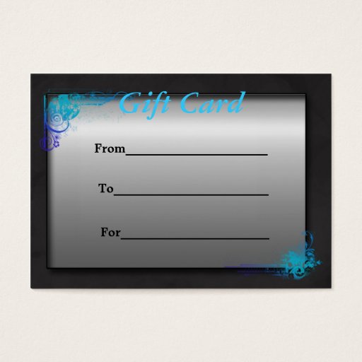 Customizable Stylish Spa Floral Blue Turquoise Gift Card Business Cards