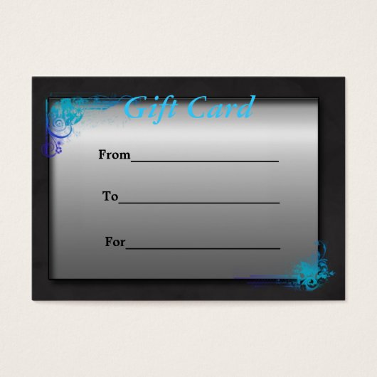 Stylish Spa Floral Blue Turquoise Gift Card (Front)