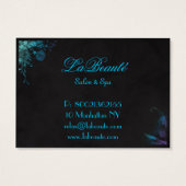 Stylish Spa Floral Blue Turquoise Gift Card (Back)