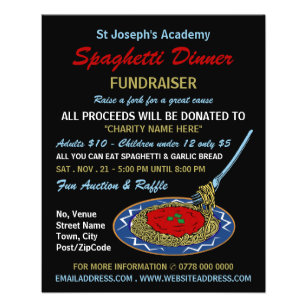 Stylish Spaghetti Dinner Fundraiser Event Flyer