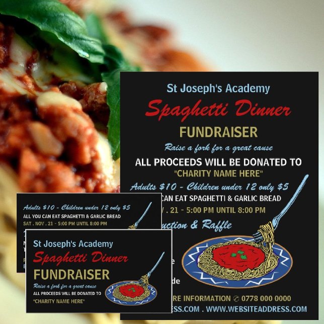 Stylish Spaghetti Dinner Fundraiser Event Flyer (Creator Uploaded)