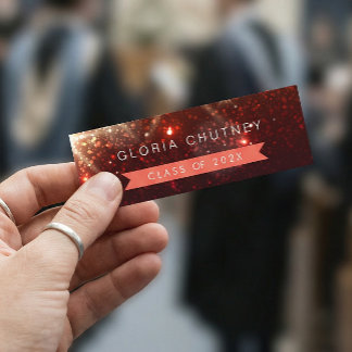 Stylish Sparkles Student Graduation Name Card