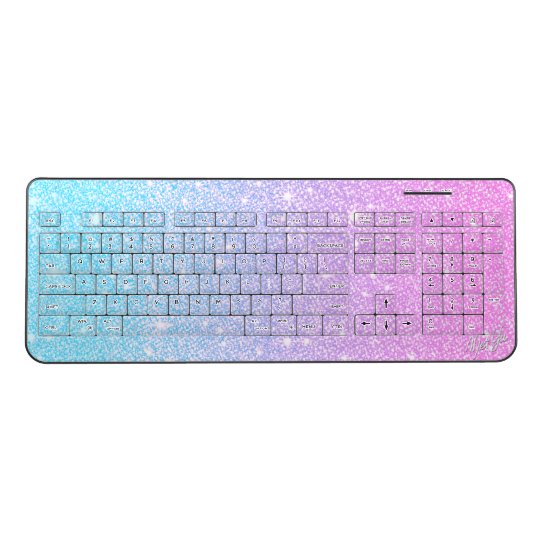 Stylish Sparkly Glitter PC + Mac Wireless Keyboard