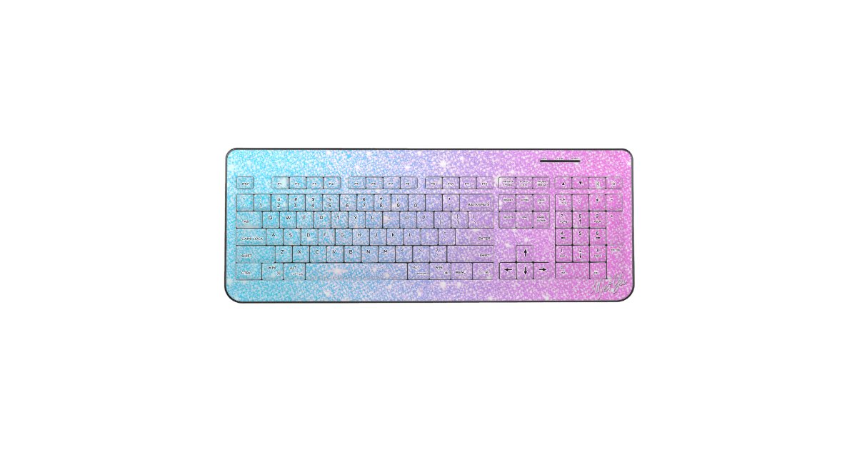 Stylish Sparkly Glitter PC + Mac Wireless Keyboard Zazzle