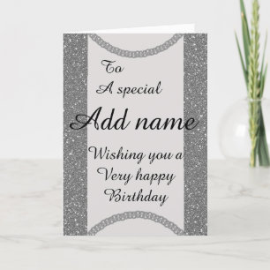 Stylish special add name Birthday card