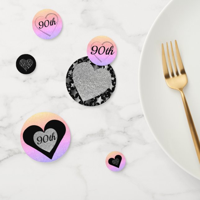 Stylish special birthday table confetti 90th (Group)