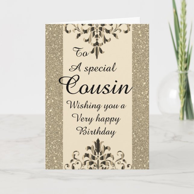 Stylish special cousin Birthday card (Front)