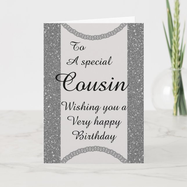 Stylish special cousin Birthday card (Front)