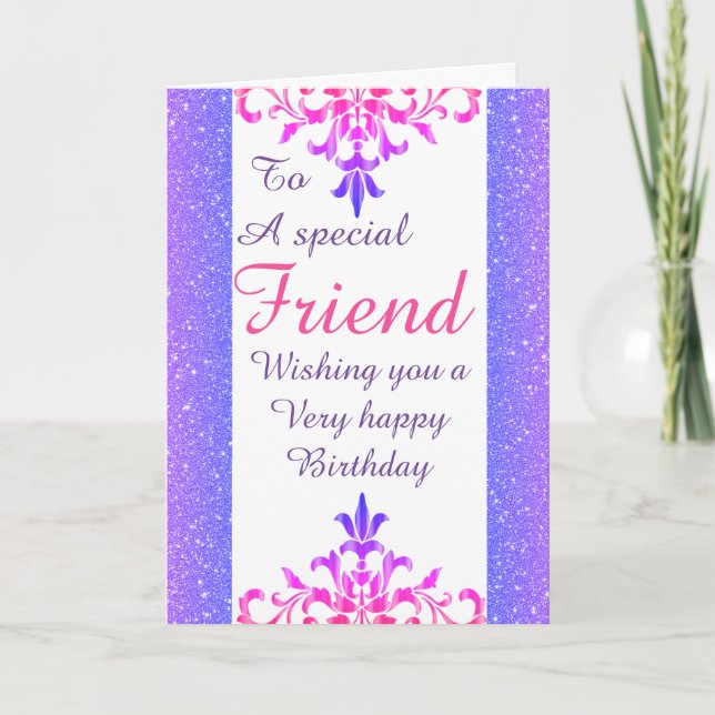 Stylish special friend Birthday card (Front)