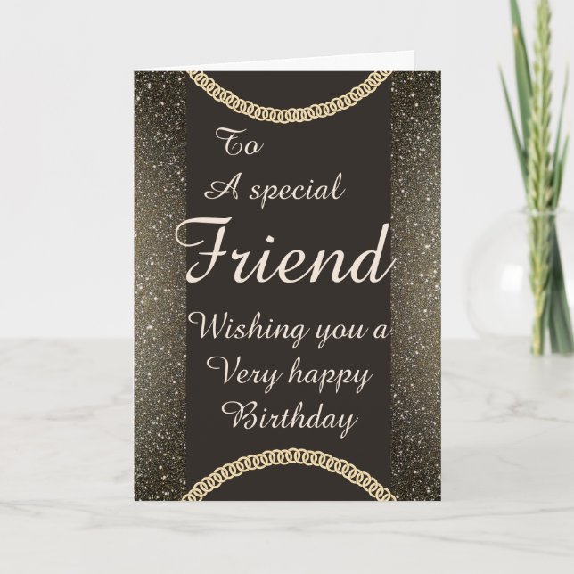 Stylish special friend Birthday card (Front)