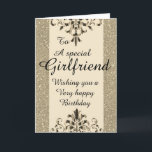 Stylish special girlfriend  Birthday card<br><div class="desc">Stylish special girlfriend Birthday card</div>