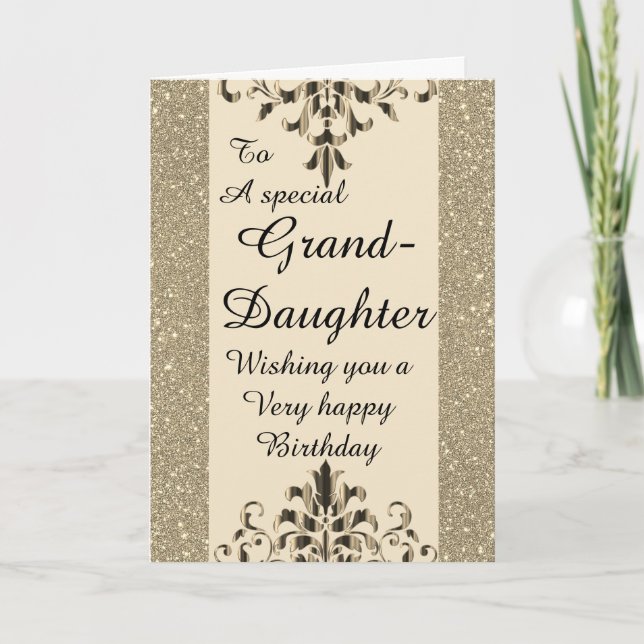Stylish special granddaughter Birthday card (Front)