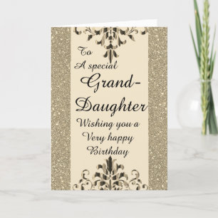 Stylish special granddaughter Birthday card