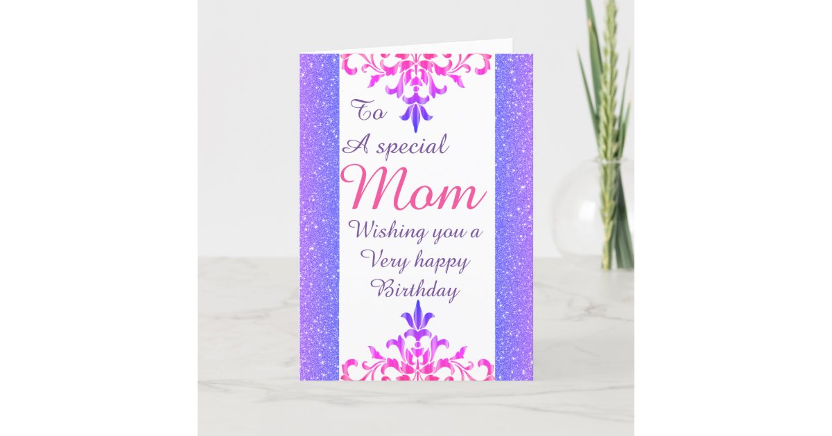 Stylish Special Mom Birthday Card Zazzle