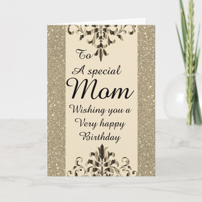 Stylish special mom Birthday card (Front)