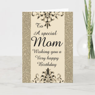 Stylish special mom Birthday card