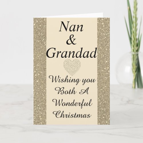Stylish special nan  grandad Christmas card