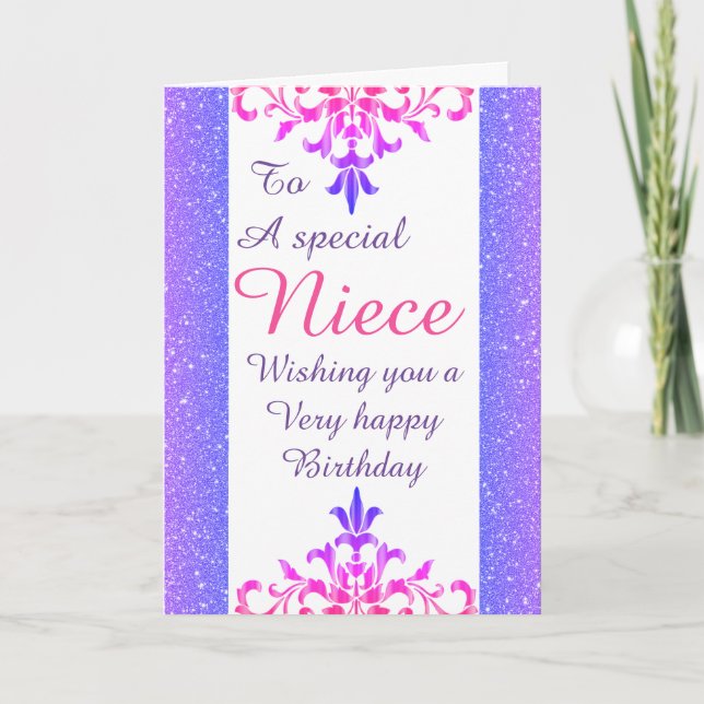 Stylish special niece Birthday card (Front)