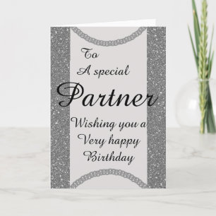 Stylish special partner Birthday card