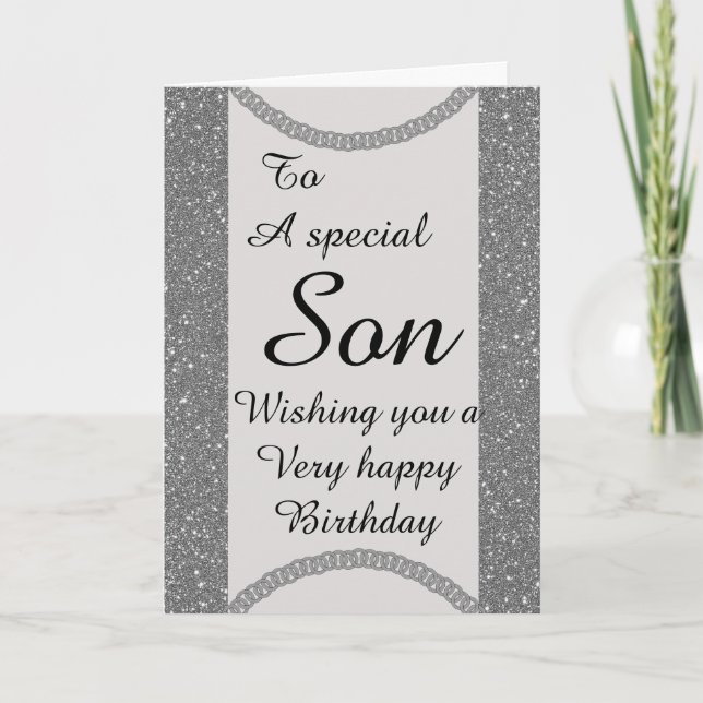 Stylish special son Birthday card (Front)