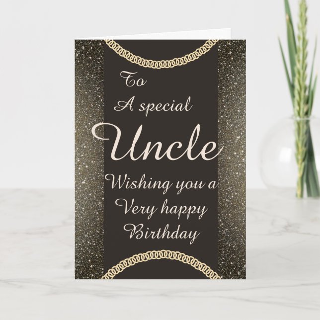 Stylish special uncle Birthday card (Front)