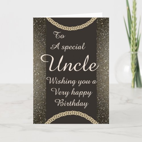 Stylish special uncle Birthday card