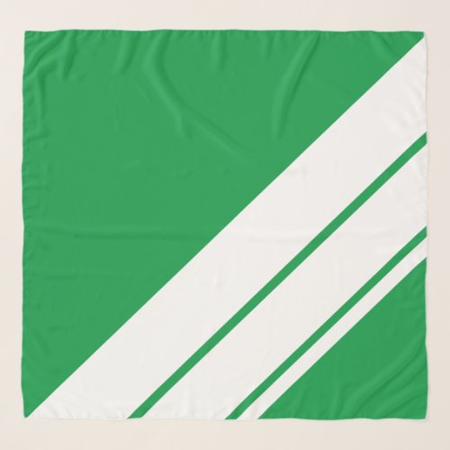 Stylish Sporty Kelly Green White Racing Stripes Scarf